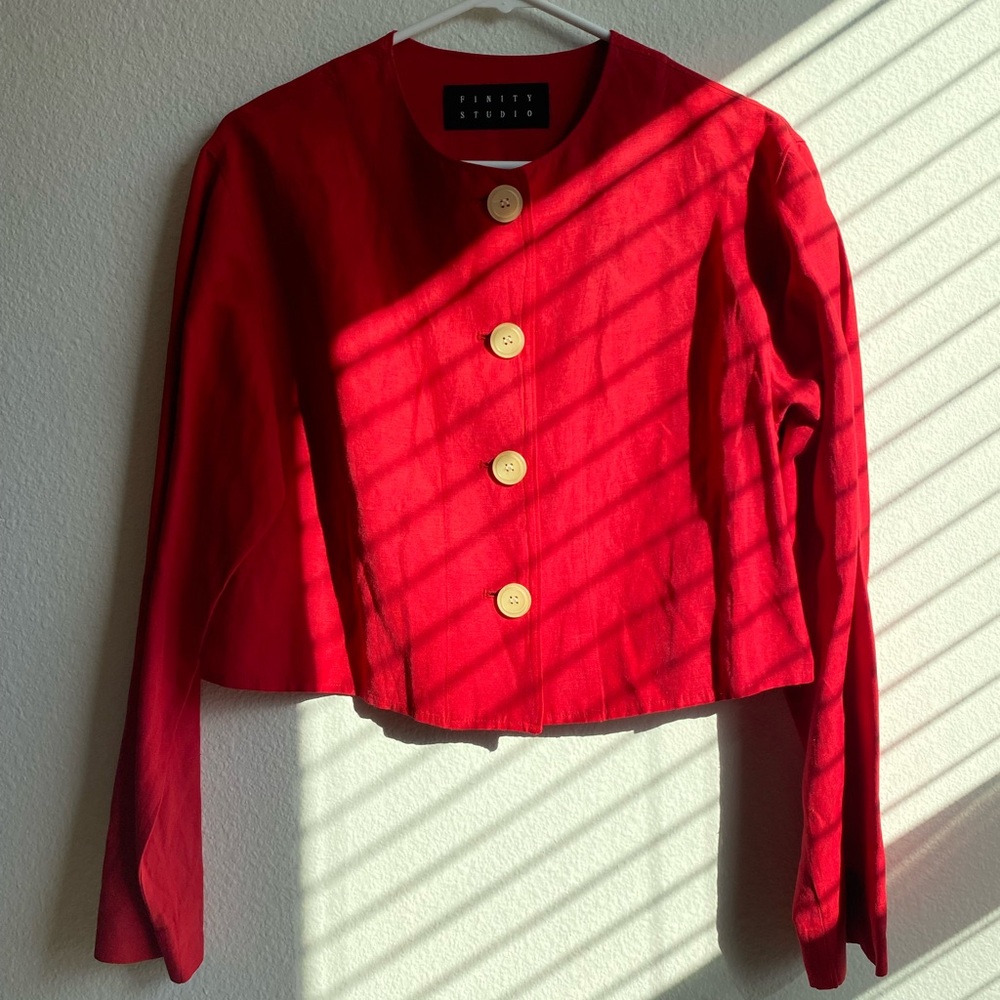 Red Button-Up Top - image 1